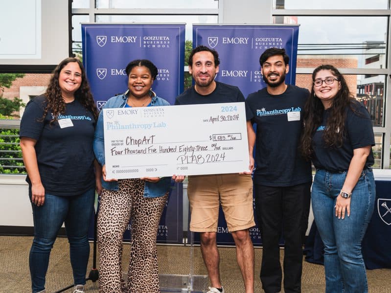ChopArt receives a grant during Goizueta's 2024 Philanthropy Lab giving ceremony