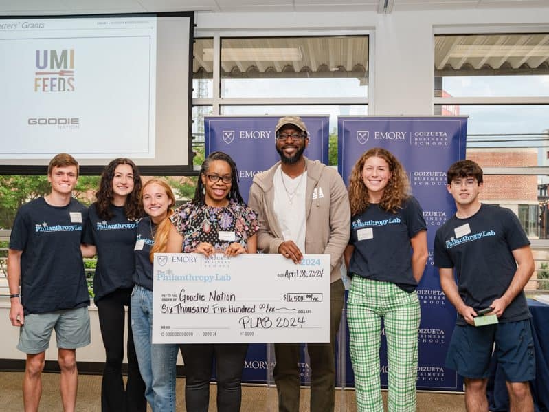 Goodie Nation receives a grant during Goizueta's 2024 Philanthropy Lab giving ceremony