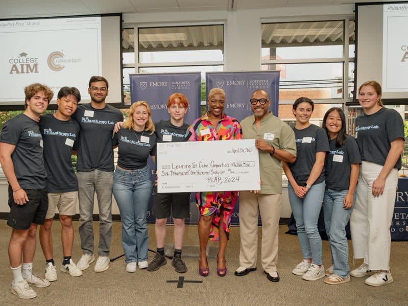 Learning in Color Corporation receives a grant during Goizueta's 2024 Philanthropy Lab giving ceremony