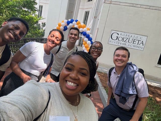 Students from Goizueta's One-Year MBA class of 2025 snap a 